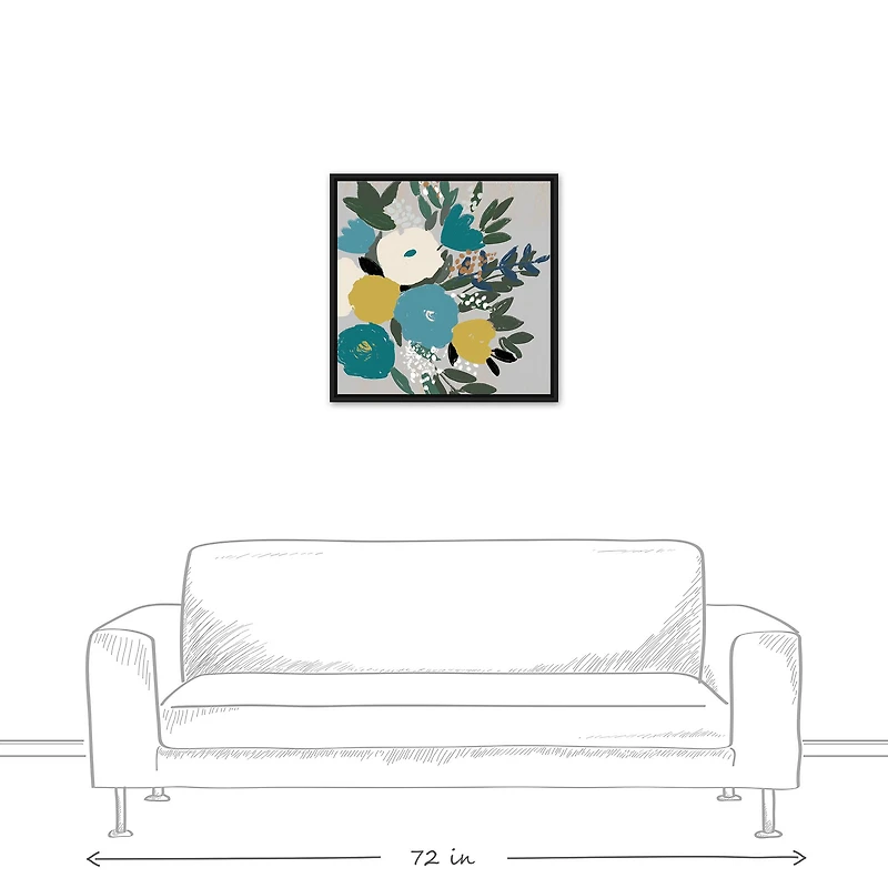 Simple Bouquet 24" x 24" Black Floating Framed Canvas