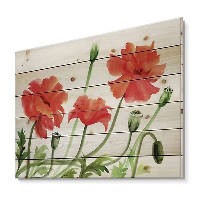 Designart - Vintage Red Poppies III