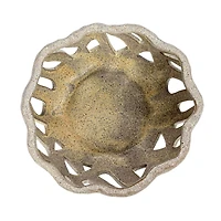 Hello Honey® 9.5" Cream Speckled Reactive Glaze Stoneware Bread Basket