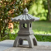 Glitzhome® 16" MGO Faux Concrete Pagoda Garden Statue
