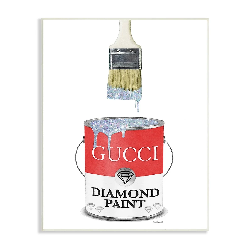 Stupell Industries Diamond Paint Fashion Pop Container Designer Glam Red Wall Plaque
