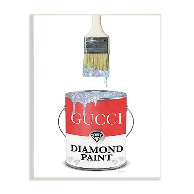 Stupell Industries Diamond Paint Fashion Pop Container Designer Glam Red Wall Plaque