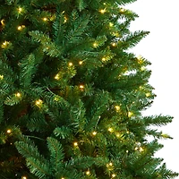 9ft. Pre-Lit Green Valley Fir Artificial Christmas Tree, Clear LED Lights