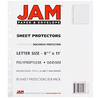 JAM Paper 8.5" x 11" Clear Sheet Protectors, 10ct.