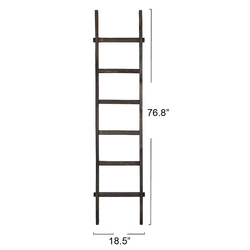 Hello Honey® 76.8" Black Wood Decorative Blanket Ladder