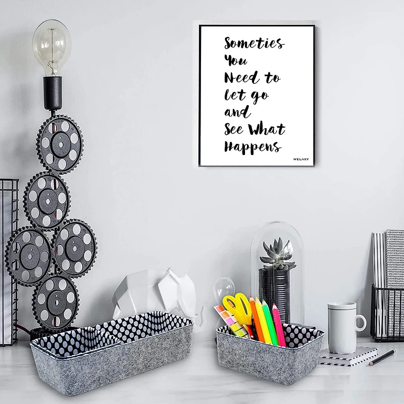 Welaxy Felt 3 Piece Polka Dot Storage Bin Set