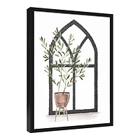 Plant with Arch 20" x 30" Black Framed Canvas - Set of 2