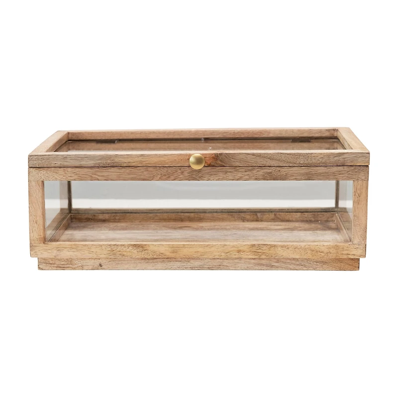Hello Honey® 15" Mango Wood & Glass Display Box