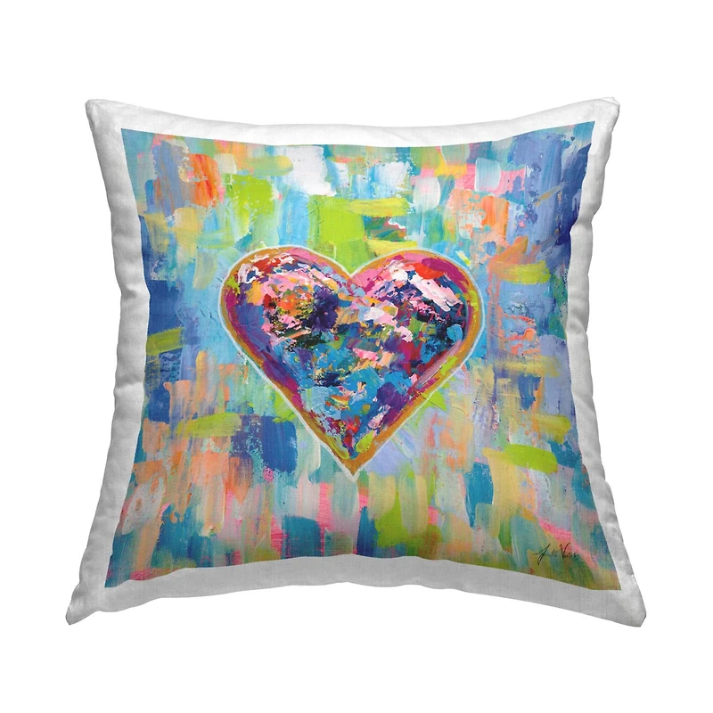 Stupell Industries Abstract Urban Street Style Heart Shape Throw Pillow, 18" x 18"