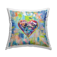 Stupell Industries Abstract Urban Street Style Heart Shape Throw Pillow, 18" x 18"