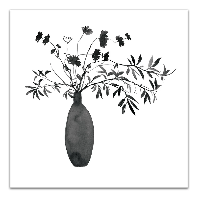 Monochromatic Floral II 30" x 30" Canvas Wall Art