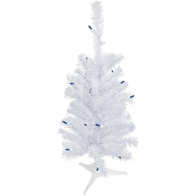 2ft. Pre-Lit Woodbury White Pine Artificial Christmas Tree, Blue Lights