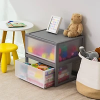 IRIS® 47qt. Gray & Clear Stacking Storage Drawers, 2ct.
