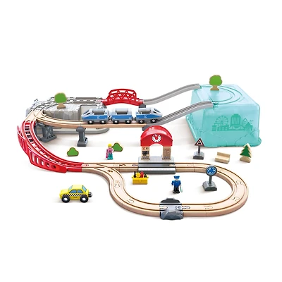 Hape Wooden City Train Bucket Set
