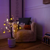 3ft. Pre-Lit Artificial Halloween Pumpkins and Skulls Ornament Tree with 48 Warm White LED Lights