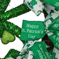 Shamrocks and Ribbons St. Patrick's Day Wreath 24" Unlit