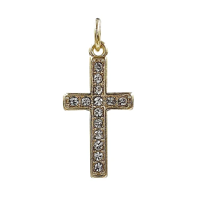 Charmalong™ 14K Gold Plated Pavé Cross Charm by Bead Landing™