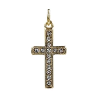 Charmalong™ 14K Gold Plated Pavé Cross Charm by Bead Landing™