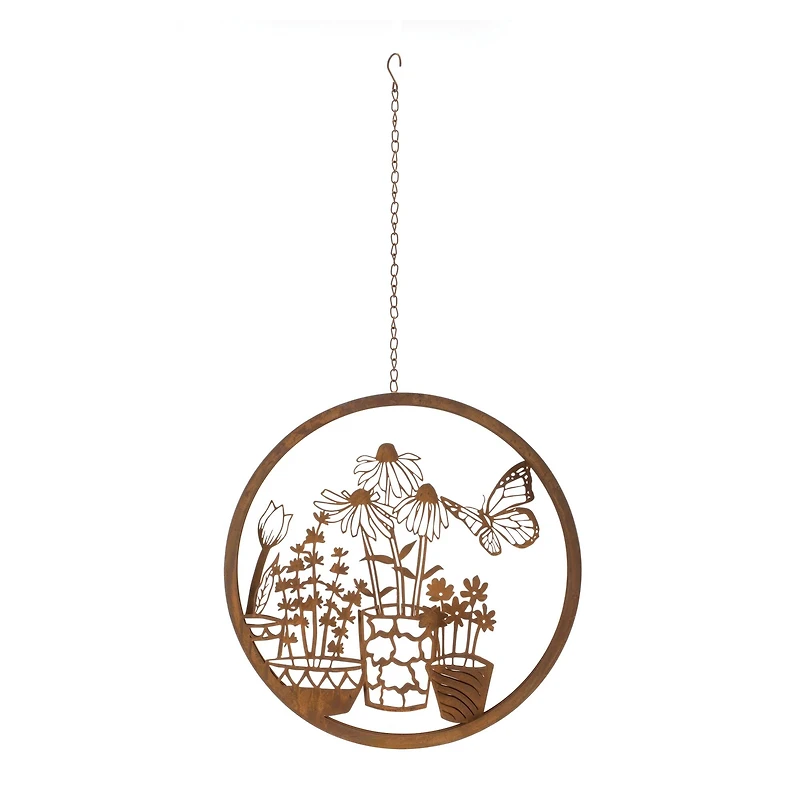 16" Layered Metal Butterfly Garden Wall Plaque