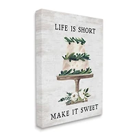 Stupell Industries Life's Short Make it Sweet Sentiment Tiered Cake Canvas Wall Art