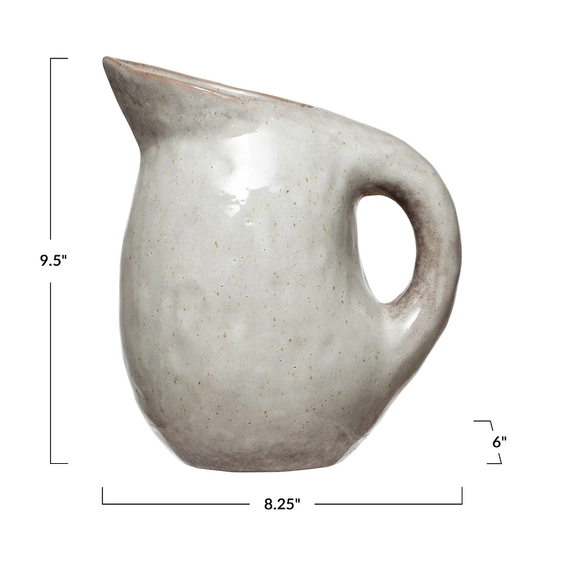 Hello Honey® 10" Neutral Reactive Glaze Stoneware Pitcher