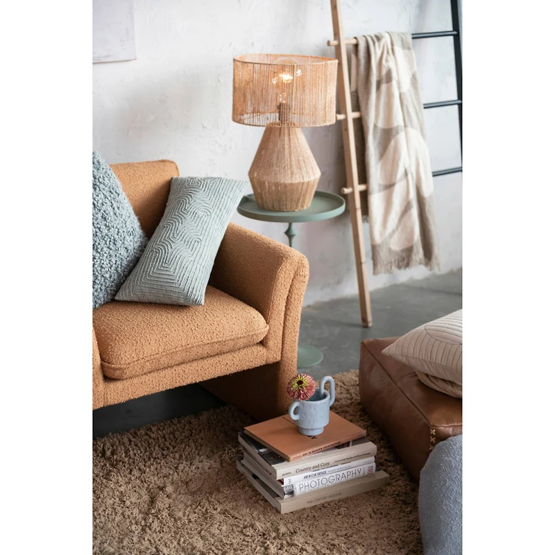 Hello Honey® Sage Green Cotton Lumbar Pillow with Abstract Embroidery