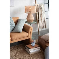 Hello Honey® Sage Green Cotton Lumbar Pillow with Abstract Embroidery