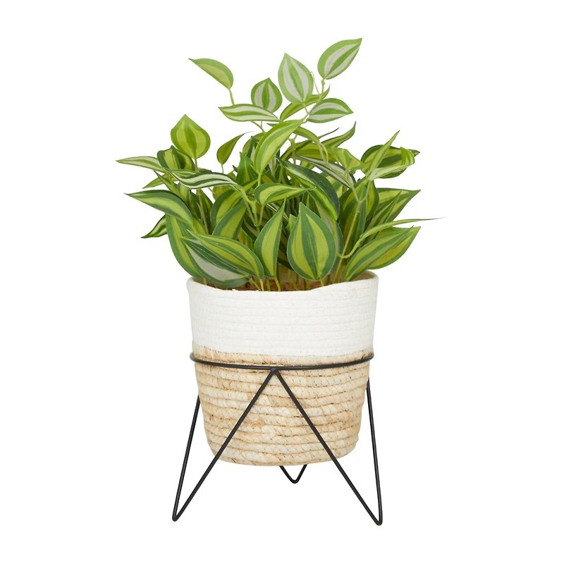 The Novogratz 16" Potted Green Rattan Coastal Artificial Foliage