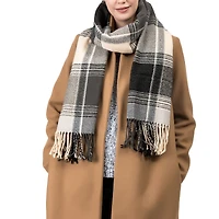 Glitzhome® Fashion Plaid Scarf with Tassels Set
