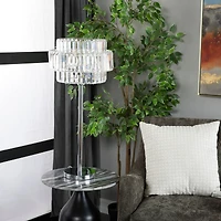 Silver Iron Contemporary Table Lamp, 30" x 13" x 13"