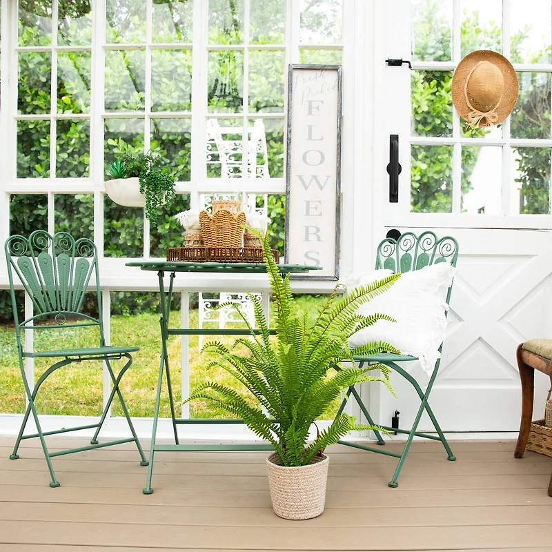 3ft. UV Resistant Artificial Boston Fern Potted Plant with Real Touch Leaves (Indoor/Outdoor)