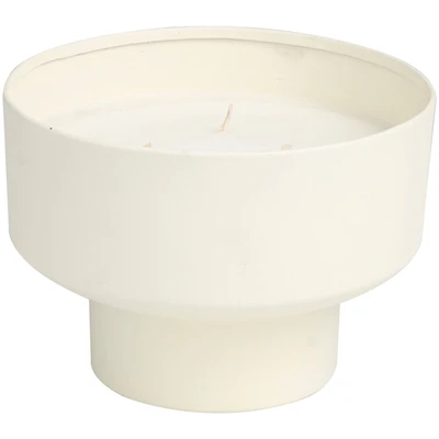 White Wax Cozy Cashmere Scented Candle with Elevated Matte White Container