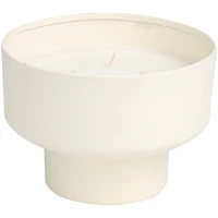 White Wax Cozy Cashmere Scented Candle with Elevated Matte White Container