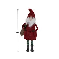 Hello Honey® 8.25" Wool Felt Santa in Winter Coat with Toy Sack