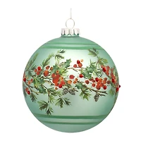 6ct. 5" Pine & Berry Glass Ball Ornaments