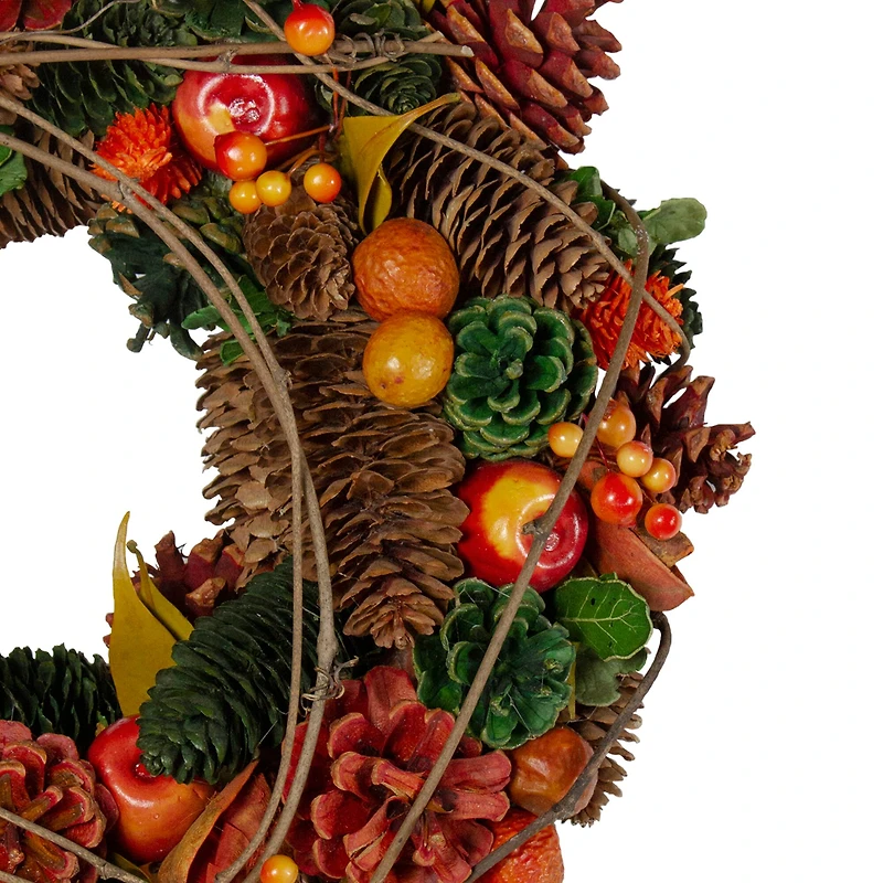 13" Pinecone & Fruit Fall Wreath