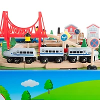 Toy Time Wooden Train Set Table