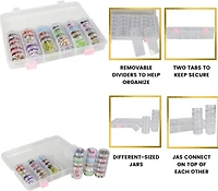 Everything Mary Large Plastic Bead Storage Box with Jars
