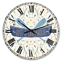 Designart 'Just A Lakeaholic Lake House Wall Clock