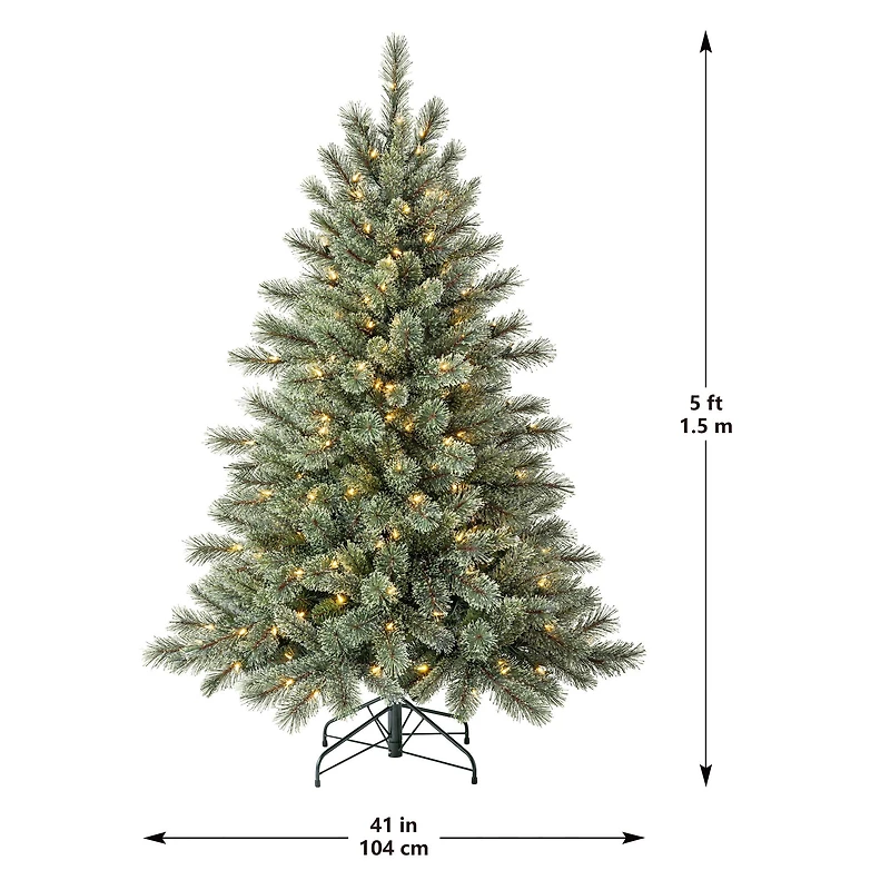 5ft. Pre-Lit Bowen Pine Artificial Christmas Tree, Warm White LED Lights by Ashland®