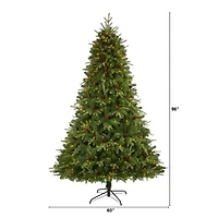 8ft. Pre-Lit Wellington Spruce Artificial Christmas Tree, Clear LED Lights
