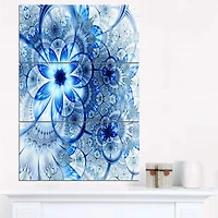 Designart - Dark Blue Flower Pattern Design