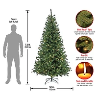 7.5ft. Pre-Lit Cedar Spruce Artificial Christmas Tree, Warm White LED Lights