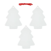 4" Tree Ceramic Sublimation Ornaments, 3ct. by Make Market®