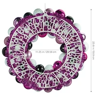 23.5" Pink & Purple Skull & Ornament Wreath by Ashland®
