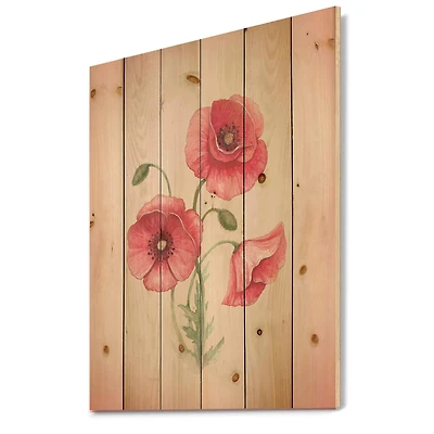 Designart - Retro Poppy Flowers