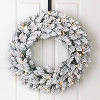 Glitzhome® 24" LED Snow Flocked Christmas Wreath