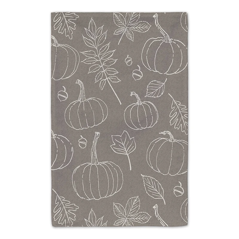 Count Your Blessings Gray Pumpkin Tea Towel Set