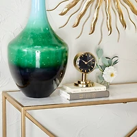 Gold Modern Abstract Clock, 4" x 4" x 7"