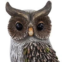 17.75" Perched Owl Outdoor Garden Statue